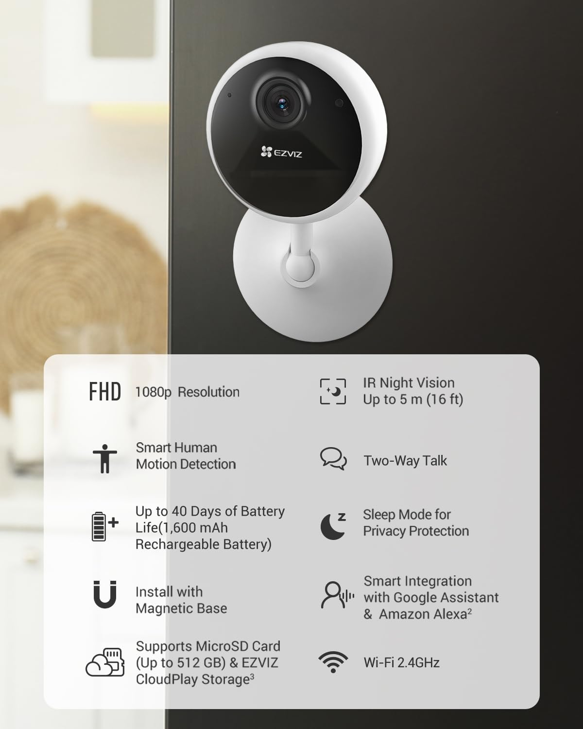EZVIZ CB1 Wi-Fi Smart Home Battery Camera Type C EZVIZ CB1 Wi-Fi Smart Home Battery Camera Type C